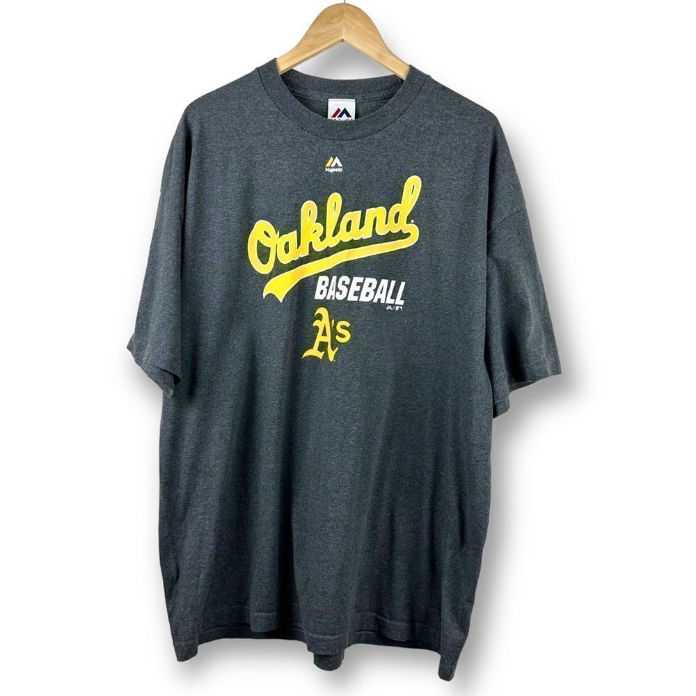 Majestic Oakland A’s logo gray T-shirt size XXL